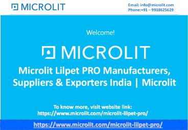 Lilpet PRO Manufacturers India-Microlit