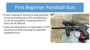First Beginner Paintball Gun