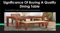 Significance of Buying a Quality Dining Table