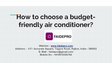 How to choose a budget-friendly air conditioner?