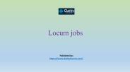 Locum jobs