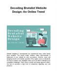 Decoding Brutalist Website Design: An Online Trend PowerPoint PPT Presentation