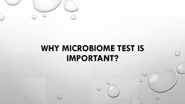 Why Microbiome Test is important?