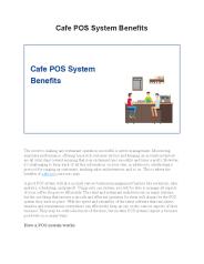 Cafe POS System Benefits