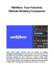 Webflow: Your Futuristic Website Building Companion