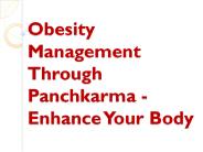 Obesity Management Through Panchkarma - Enhance Your Body