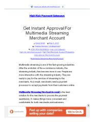 Get Instant Approval For Multimedia Streaming Merchant Account