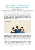 How To Build The Right Diversity Recruiting Strategy - WalkWater Talent Advisors PowerPoint PPT Presentation