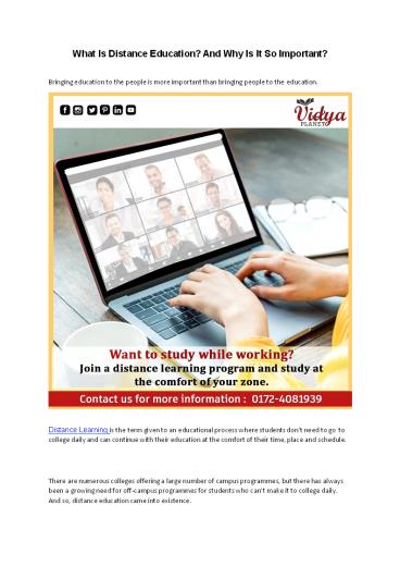 What Is Distance Education? And Why Is It So Important?