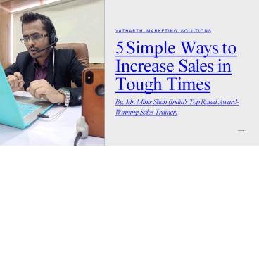 5 Simple Ways to Increase Sales in Tough Times