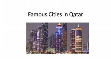 Famous Cities in Qatar