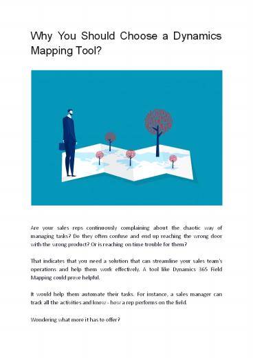 Why You Should Choose a Dynamics Mapping Tool?