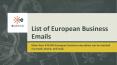 List of European Business Emails PowerPoint PPT Presentation