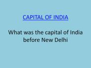 Capital of India