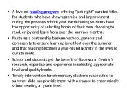 Summer Reading Program, Early Reading Program