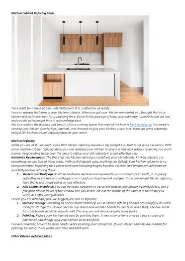 Kitchen Cabinet Refacing Ideas