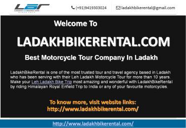 Ladakh Motorcycle Tours-LadakhBikeRental