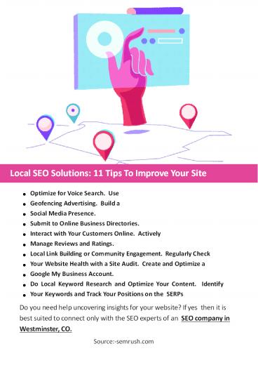 Local SEO Solutions: 11 Tips To Improve Your Site