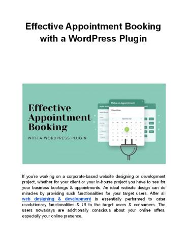 Effective Appointment Booking with a WordPress Plugin