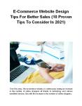E-Commerce Website Design Tips For Better Sales (10 Proven Tips To Consider In 2021) PowerPoint PPT Presentation