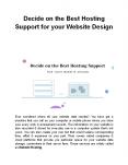 Decide on the Best Hosting Support for your Website Design PowerPoint PPT Presentation