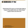 Copper Pipe & Copper Tube Manufacturer in India - Manibhadra Fittings
