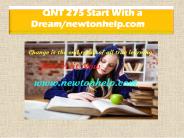 QNT 275 Start With a Dream/newtonhelp.com   
