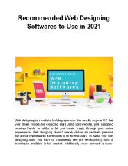 Recommended Web Designing Softwares to Use in 2021