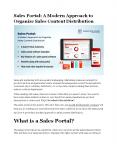 Sales Portal: A Modern Approach to Organize Sales Content Distribution PowerPoint PPT Presentation