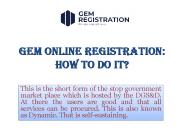 Gem online Registration