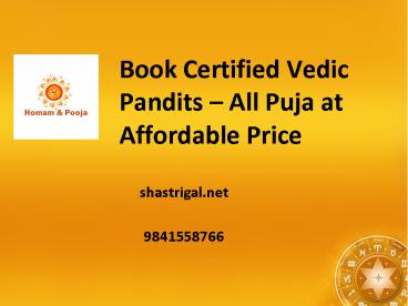 Book Certified Vedic Pandits