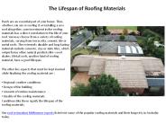 The Lifespan of Roofing Materials