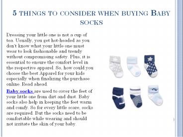 5 things to consider when buying Baby socks