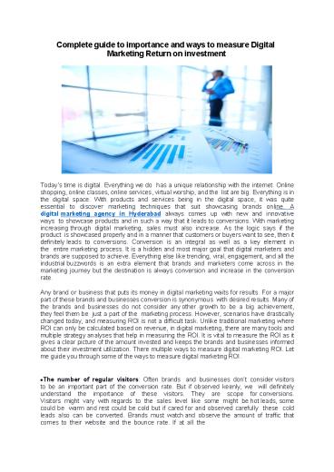 Complete guide to importance and ways to measure Digital Marketing Return on investment