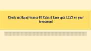 Bajaj finance fixed deposit rates