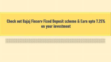 Bajaj finserv fixed deposit