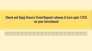 Bajaj finserv fixed deposit