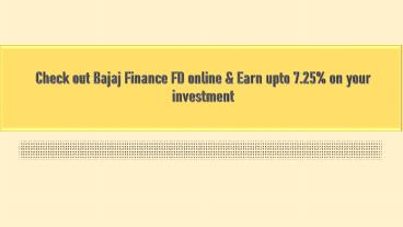 Bajaj finserv fd