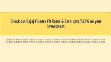 Bajaj finserv fd rates