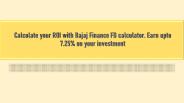 Bajaj finance fd calculator
