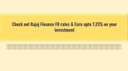 Bajaj finance fd rates
