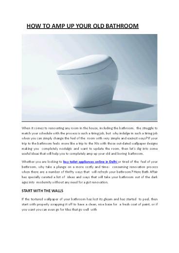 Buy Toilet Appliances Online in Delhi - Bathaffair