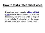 how to fold a fitted sheet video