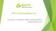 Office Cleaning Melbourne - BAPS Cleaning