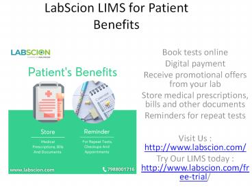 LabScion LIMS for Patient Benefits