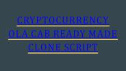 Readymade Cab Booking Clone Script - CryptoCurrency Integrations