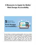 5 Measures to Apply for Better Web Design Accessibility PowerPoint PPT Presentation