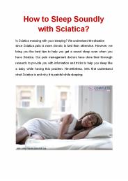 How to Sleep Soundly with Sciatica?