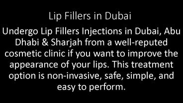 Lip Fillers Cost In Dubai