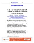 High-Risk Merchant Account Offers Stability of Payment From The Clients, PowerPoint PPT Presentation